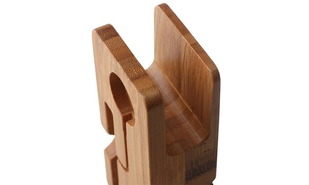 Bamboo Apple Watch & iPhone Charging Station
