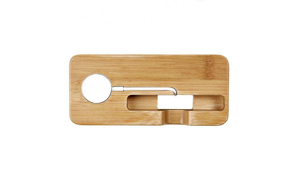 Bamboo Apple Watch & iPhone Charging Station