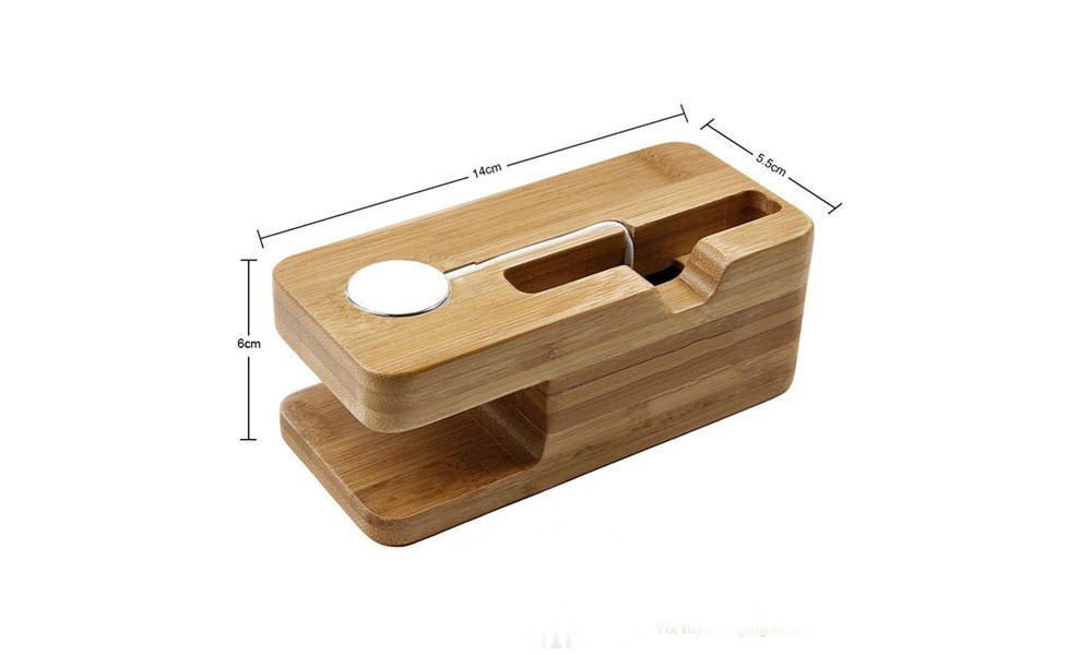 Bamboo Apple Watch & iPhone Charging Station
