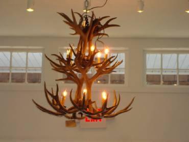 Antlerworx 12 Light Double Tiered Mule Deer Antler Chandelier (SKU-70)